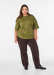 T-shirt z drapowaniem, Zielony, Model image number 1