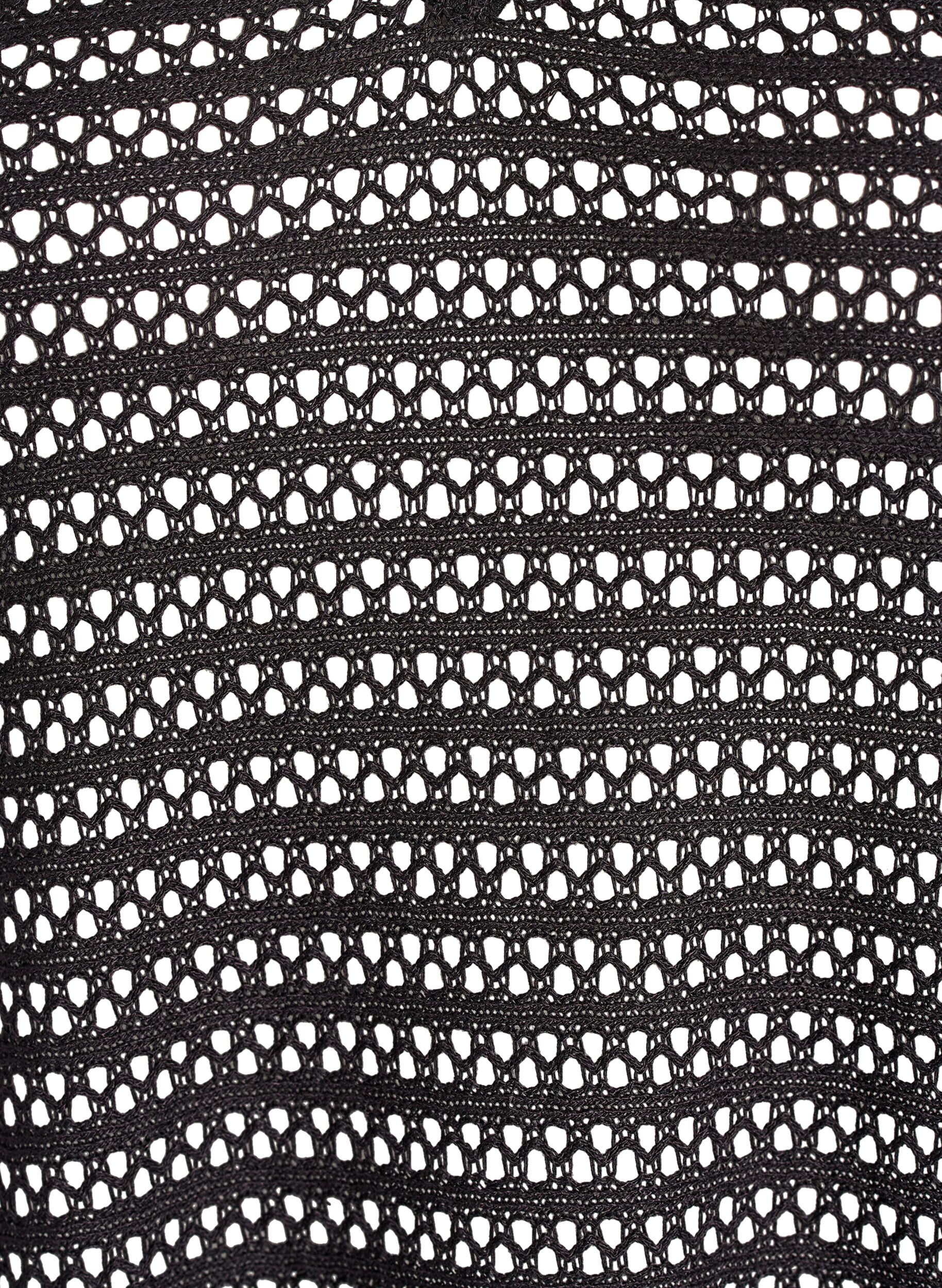 Zizzi Lekka sukienka plazowa bez rekaw&oacute;w z haftami o oczkach i rozcieciami po bokach, Czarne, Packshot image number 2