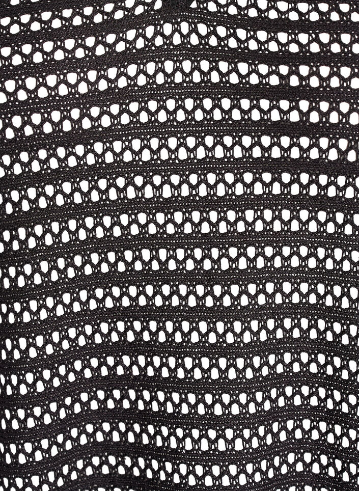 Lekka sukienka plazowa bez rekaw&oacute;w z haftami o oczkach i rozcieciami po bokach, Czarne, Packshot image number 2