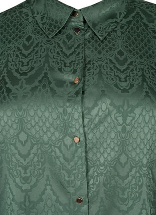 Koszula o przedluzonym kroju z teksturowanym wzorem, Duck Green, Packshot image number 2