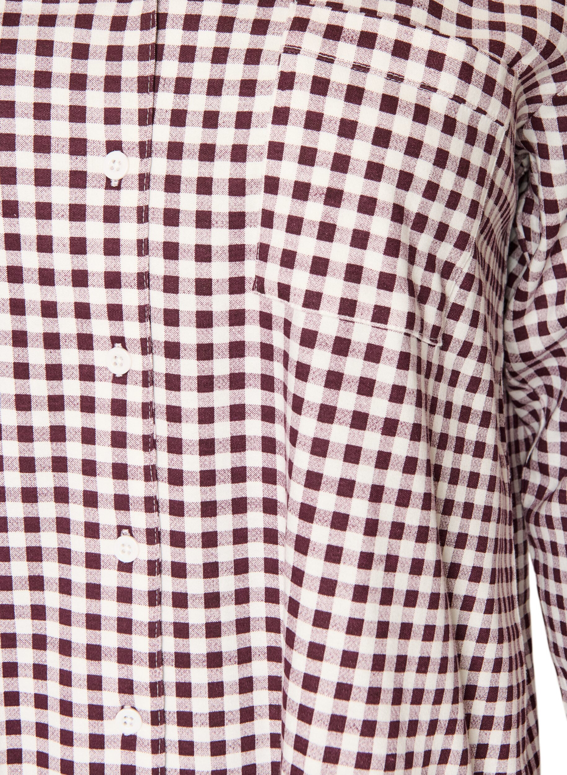 ZizziBawelniana koszula pizamowa z kieszenia na piersi, Czerwony, Packshot image number 2