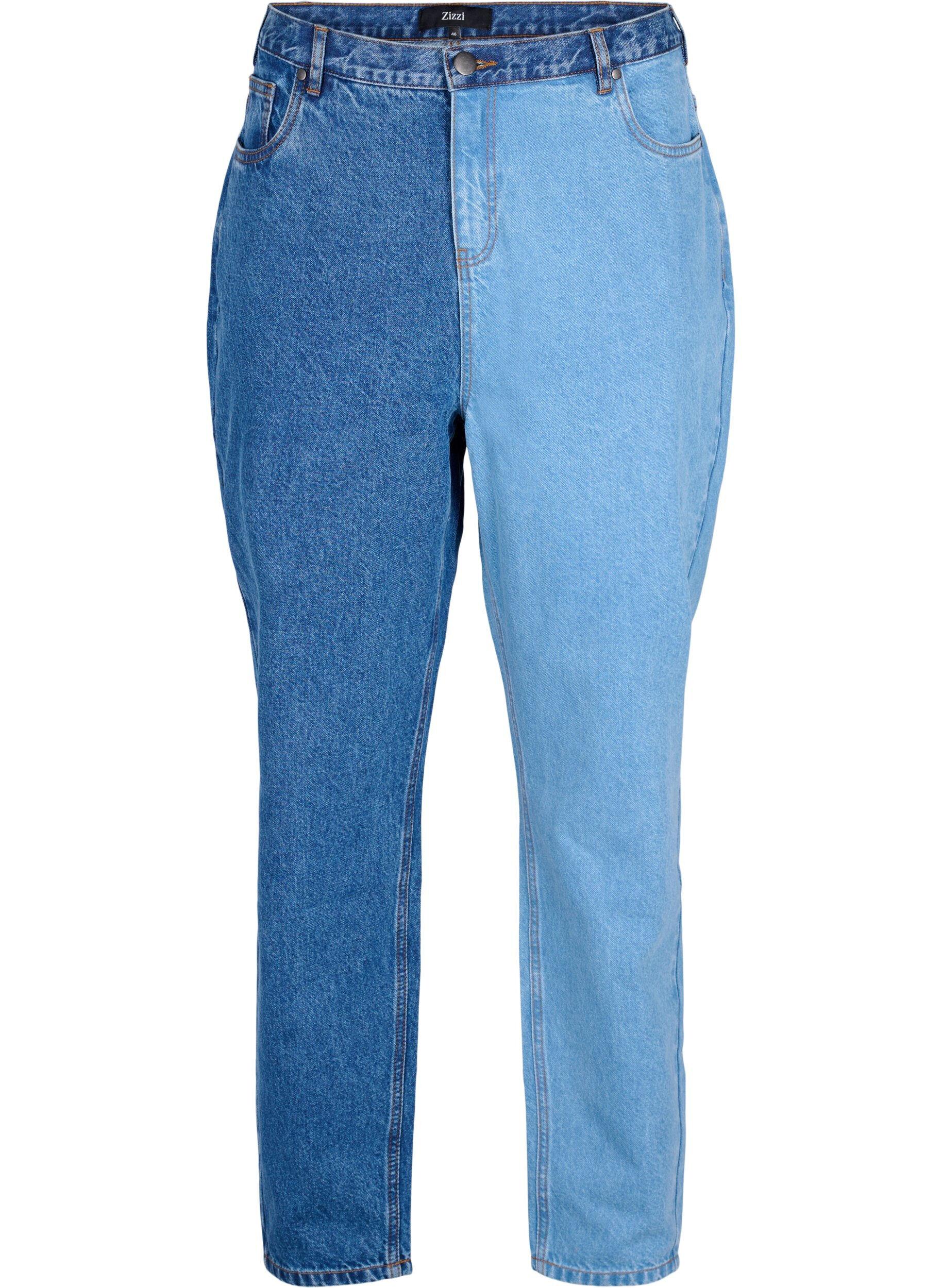 Zizzi Dwukolorowe jeansy Mille typu mom fit, Lt. B. Comb, Packshot image number 0