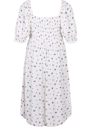 Kwiecista sukienka midi z wiskozy, Bright White Flower, Packshot image number 1