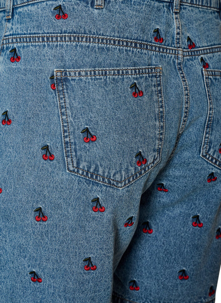 Naszyte szorty jeansowe, Niebieskie, Packshot image number 3