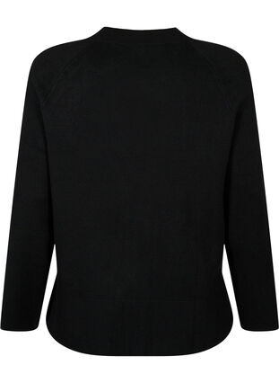 Sweter z mieszanki wiskozy z rozcieciem z boku, Black, Packshot image number 1