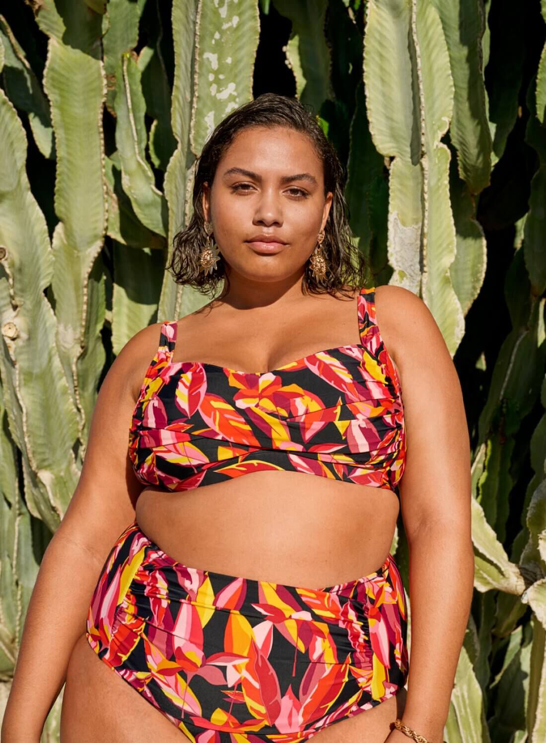 Zizzi Zestaw bikini z liśćmi, , Model