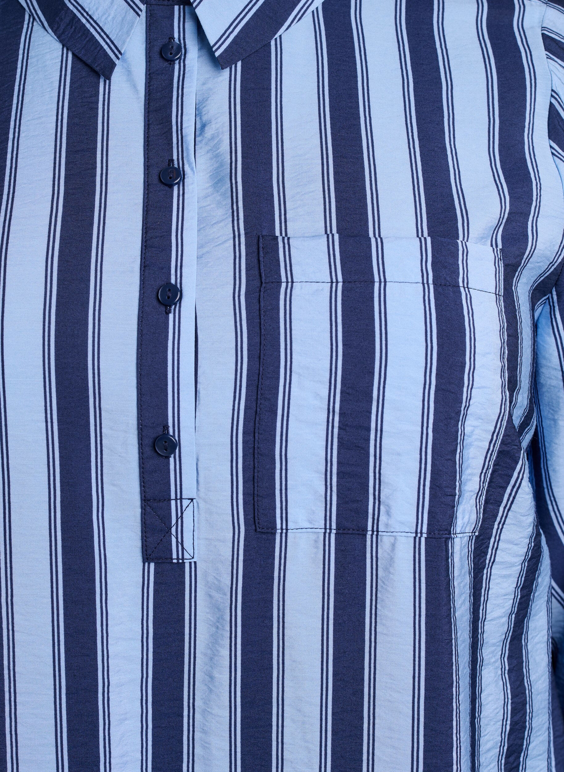 Zizzi Kr&oacute;tka sukienka z kolnierzykiem i kieszenia na piersi, Niebieskie, Packshot image number 2