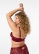 Biustonosz push-up z wycieciem na biust, wykonany z blyszczacej mikrofibry, Ciemnobordowy, Model image number 2