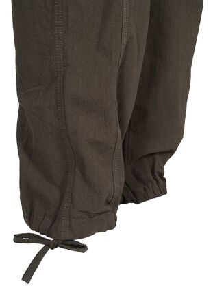 Luzne, bawelniane spodnie bojówki, Khaki Green, Packshot image number 3