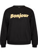 Bluza z napisem boucl&eacute;, Czarne, Packshot image number 0