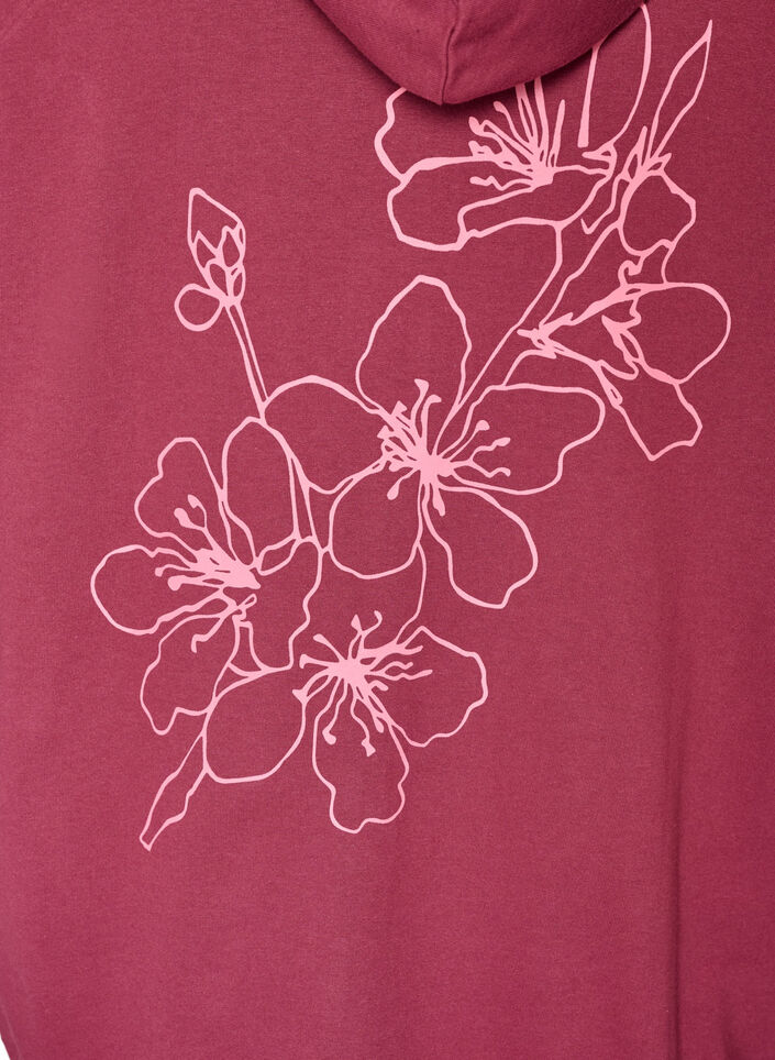 Bluza z kapturem z nadrukiem na plecach, Czerwony, Packshot image number 3