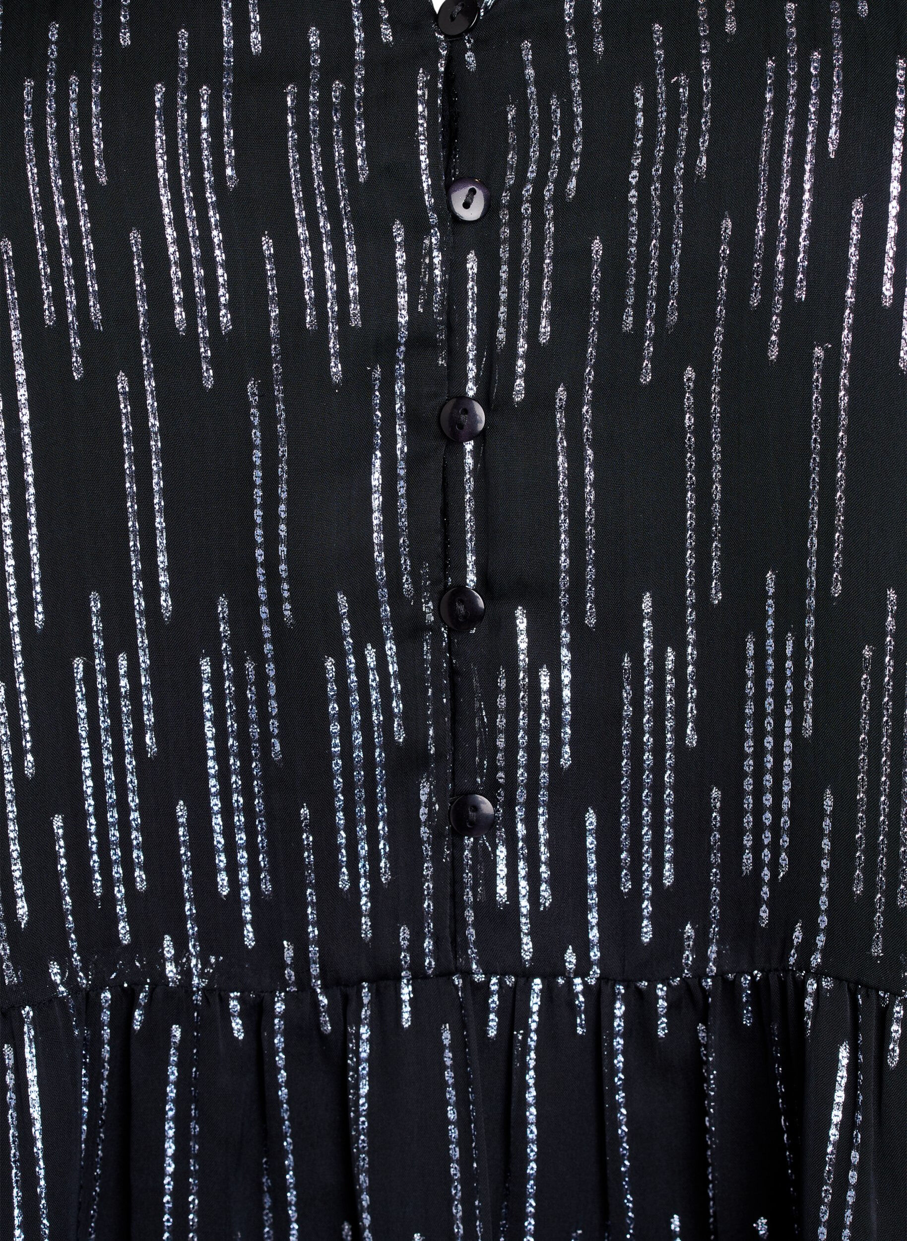 Zizzi Kr&oacute;tka sukienka na impreze z brokatowym wzorem, Czarne, Packshot image number 2