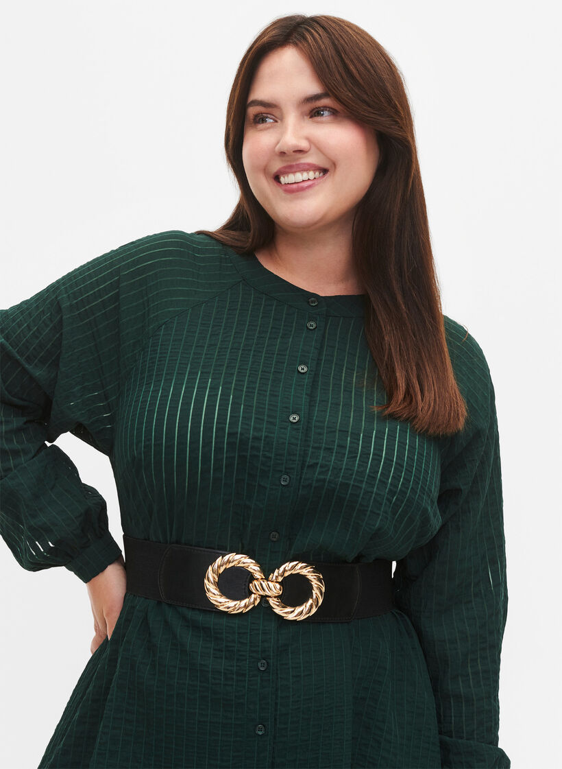 Rozciagliwy pasek ze zlota sprzaczka, Black, Model image number 0