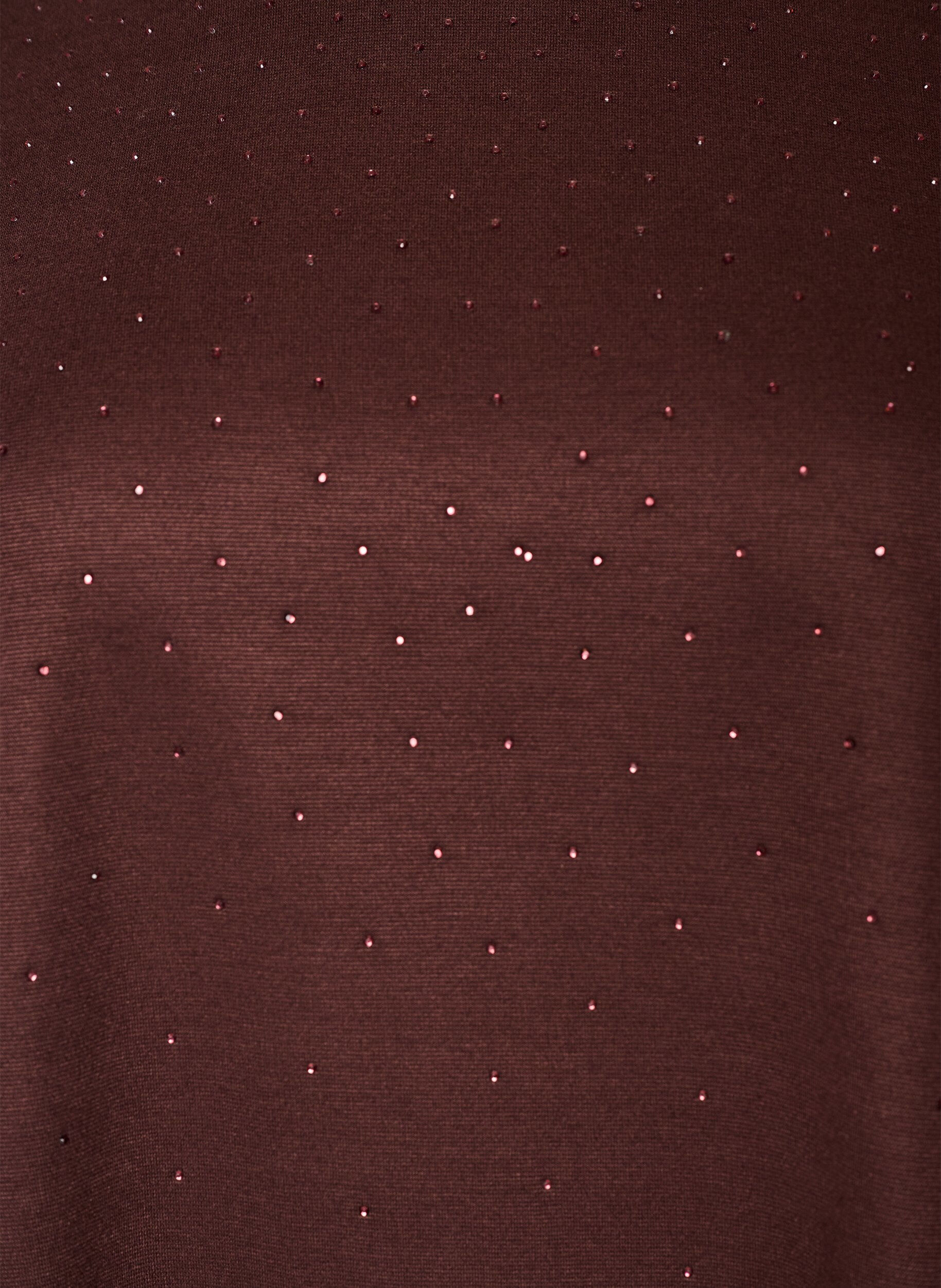 ZizziT-shirt z dzetami i okraglym dekoltem, Brązowy, Packshot image number 2