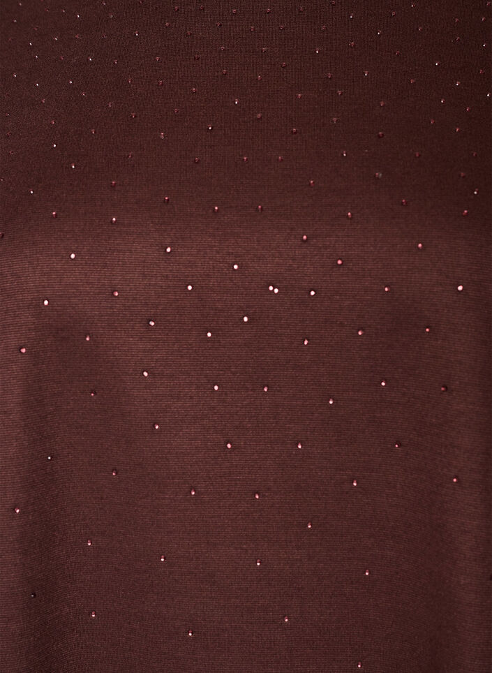 T-shirt z dzetami i okraglym dekoltem, Brązowy, Packshot image number 2