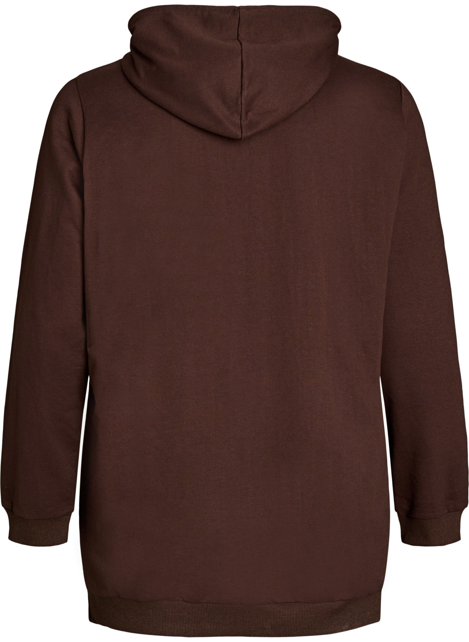 ZizziBluza z kapturem z nadrukiem z tkaniny frotte, Brązowy, Packshot image number 1