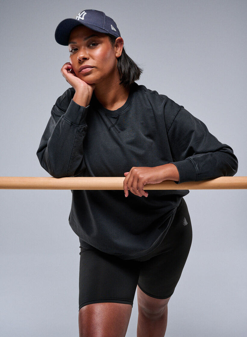 Luzna bluza z efektem sprania, Szary, Image image number 0