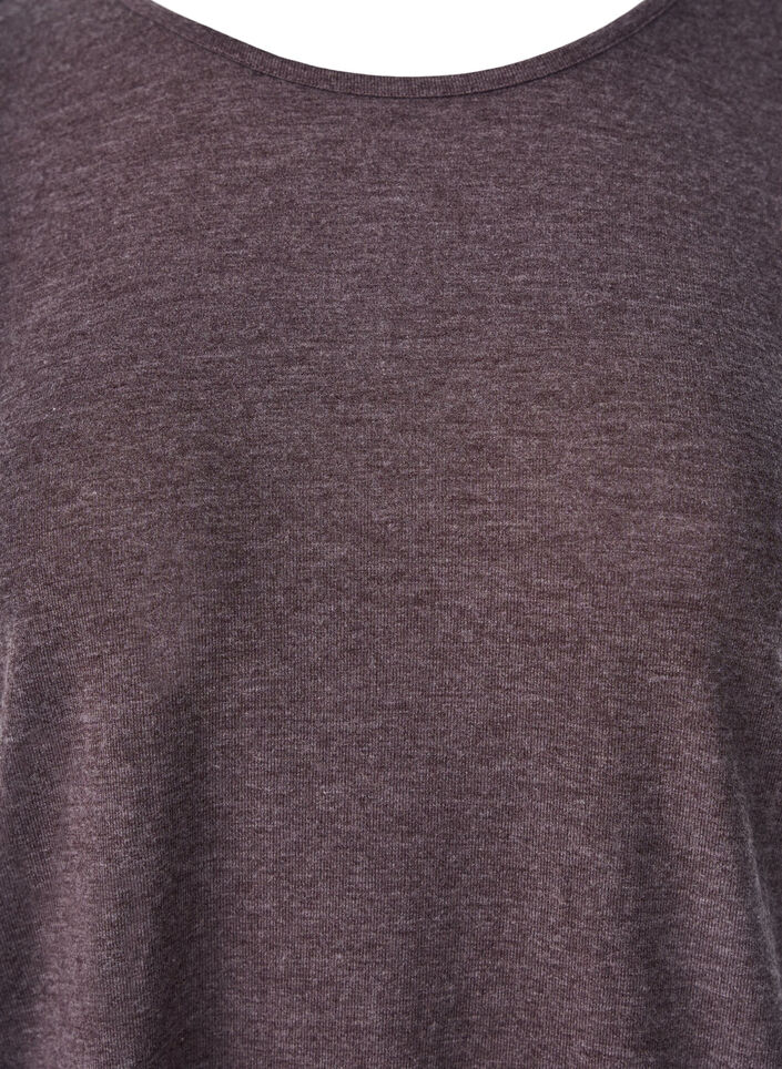 Bluzka z dzianiny z rekawami 3/4, Brązowy, Packshot image number 2