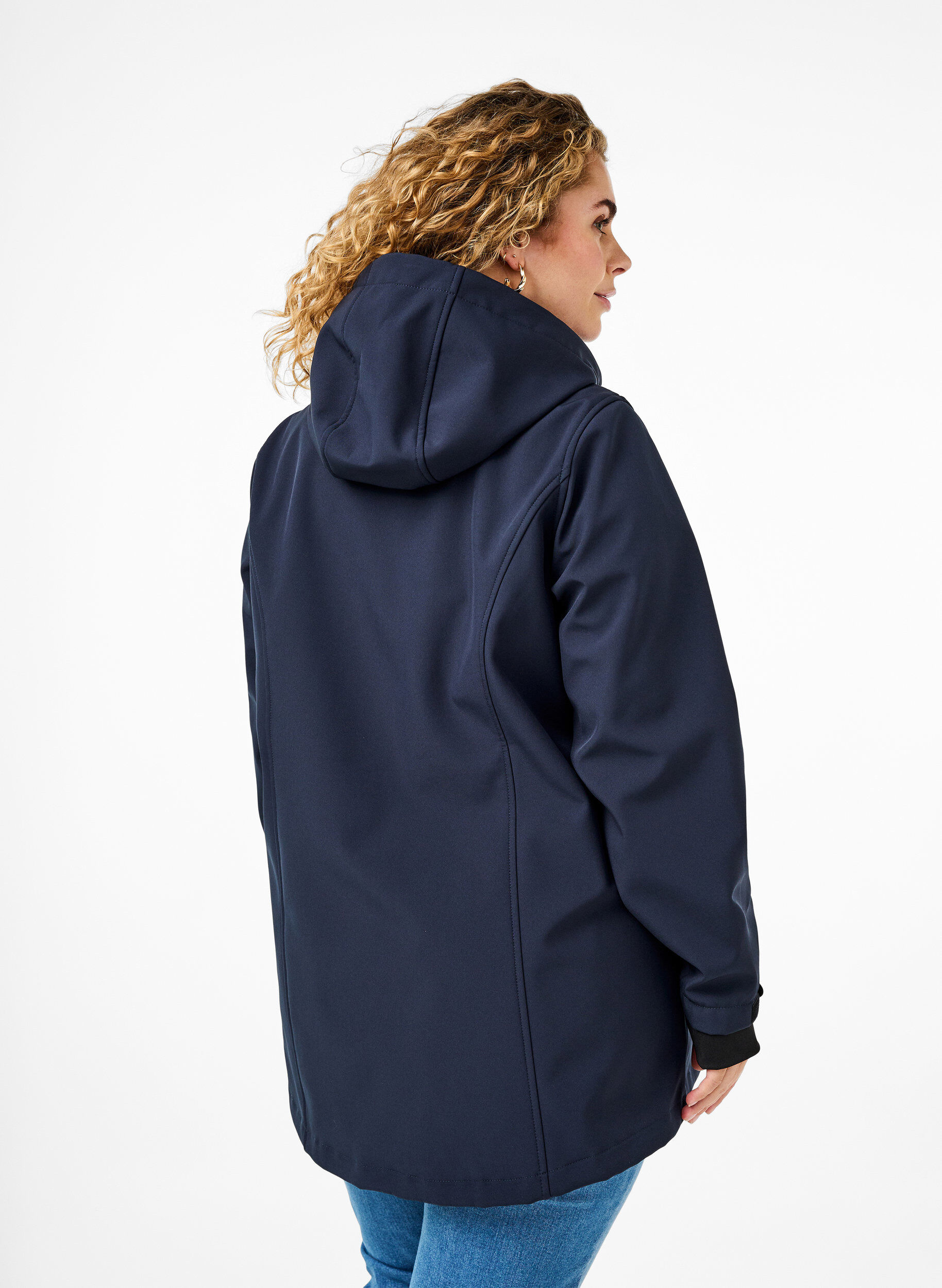 ZizziKr&oacute;tka kurtka softshell z odpinanym kapturem, Niebieskie, Model image number 2