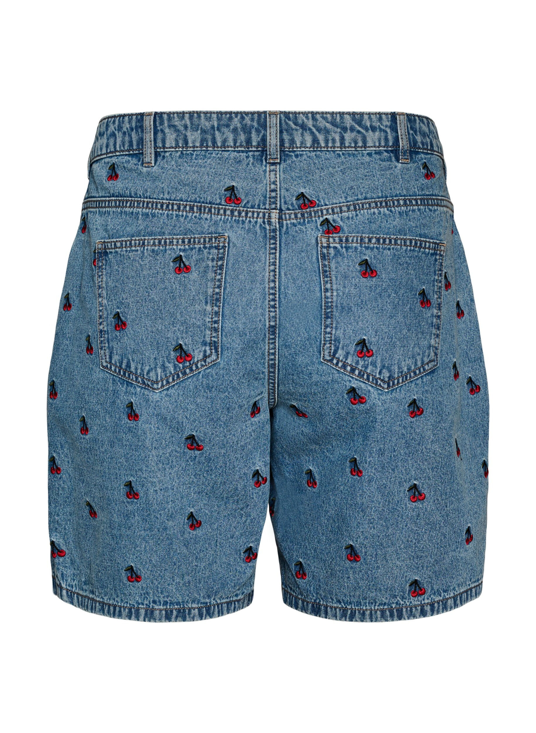 ZizziNaszyte szorty jeansowe, Niebieskie, Packshot image number 1