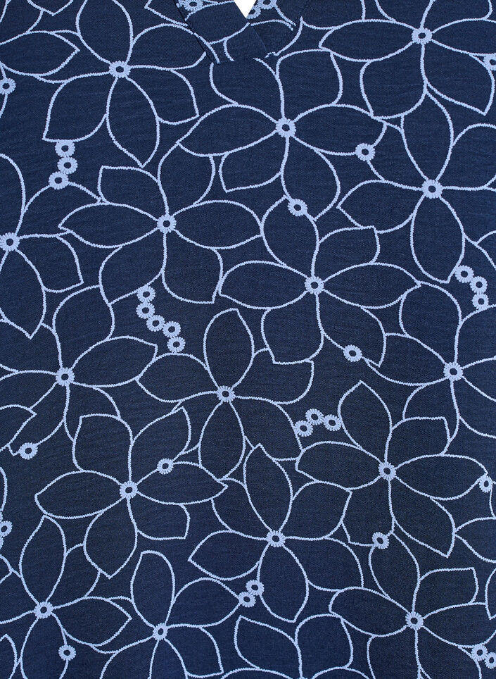 Bluzka z dlugim rekawem i kwiatowym haftem, Niebieskie, Packshot image number 2