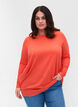 Dzianinowy sweter z&nbsp;okraglym dekoltem, Living Coral, Model image number 0