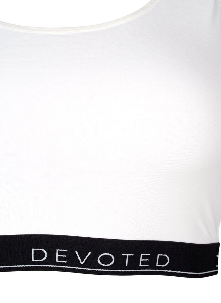 Bawelniany biustonosz z regulowanymi ramiaczkami, Biały, Packshot image number 2