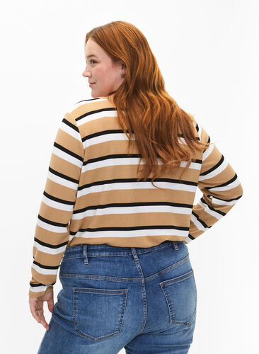 Bluzka w paski z dlugim rekawem, Stripe, Model image number 1