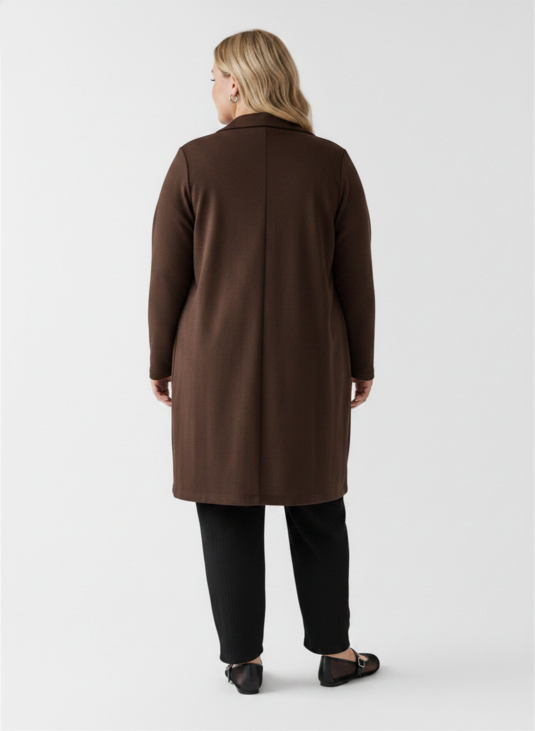 ZizziDluga marynarka z kieszeniami, Brązowy, Model image number 2