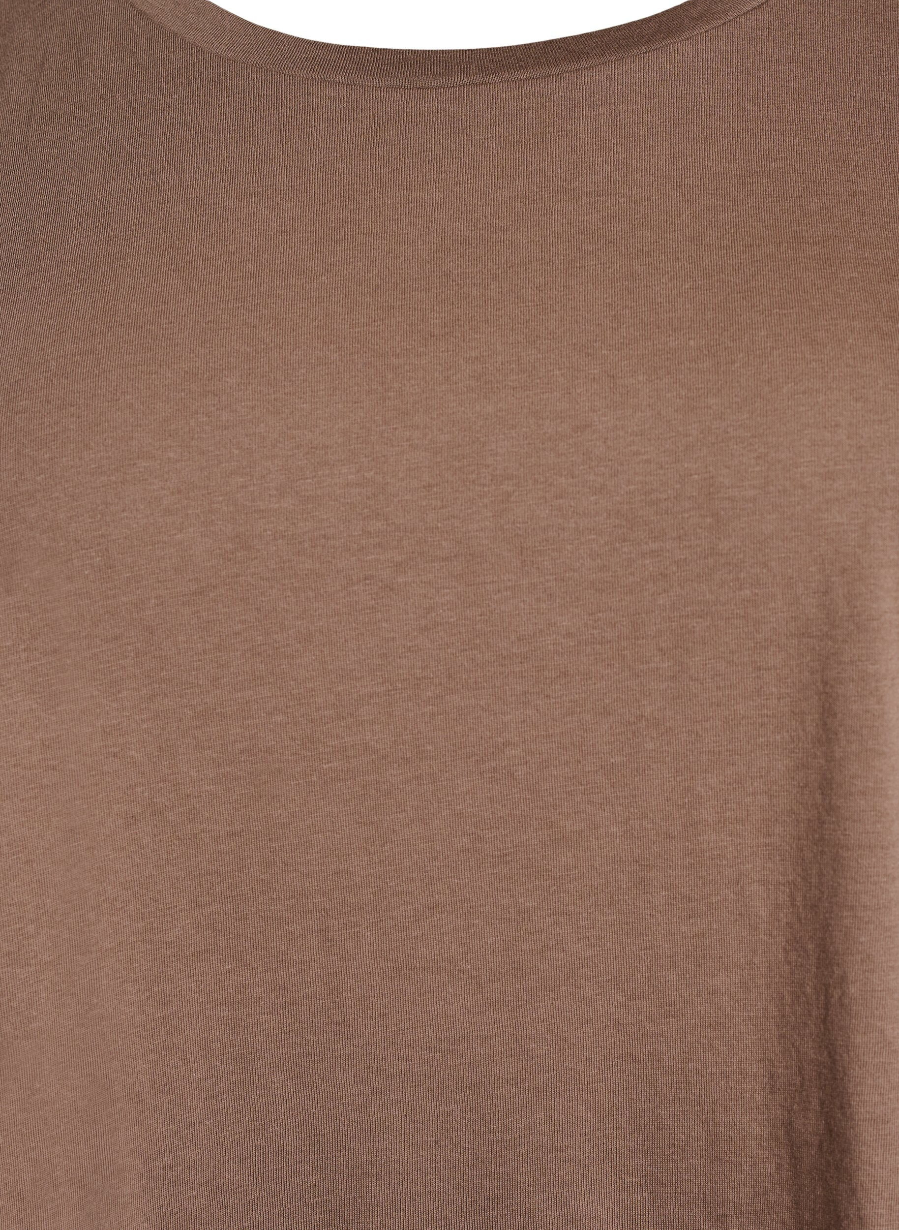 ZizziT-shirt z kr&oacute;tkim rekawem z mieszanki bawelny, Brązowy, Packshot image number 2