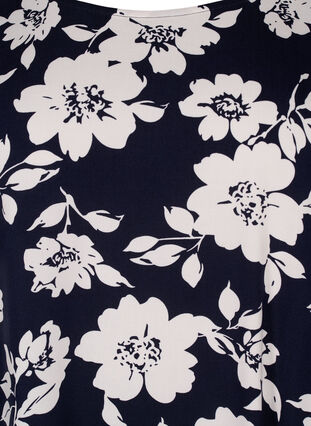 FLASH – bluzka z wiskozy z krótkim rekawem i nadrukiem, N. Sky White Flower, Packshot image number 2