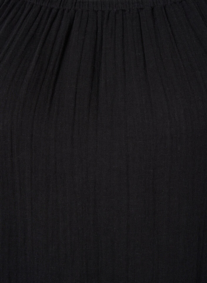 Bawelniana sukienka z haftem angielskim, Black, Packshot image number 2