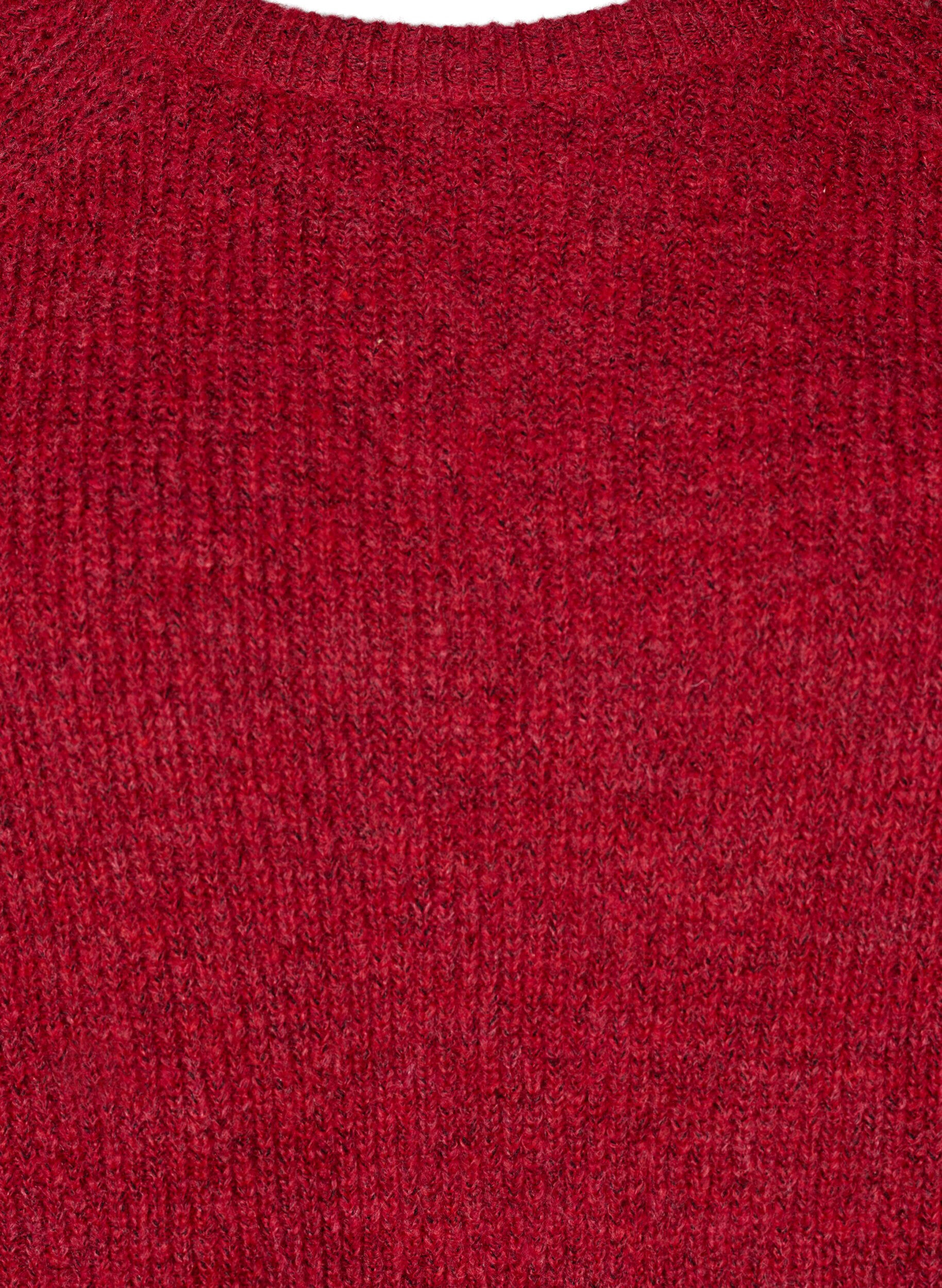 ZizziPrazkowany sweter z rekawami 3/4, Czerwony, Packshot image number 2