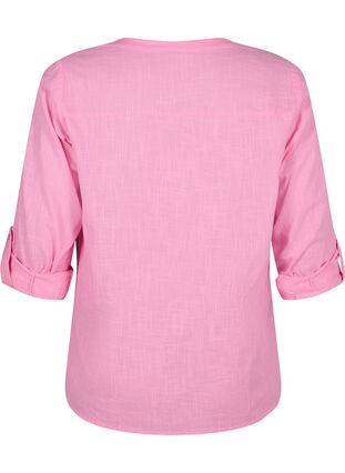 Bawelniana koszulowa bluzka z dekoltem w szpic, Rosebloom, Packshot image number 1