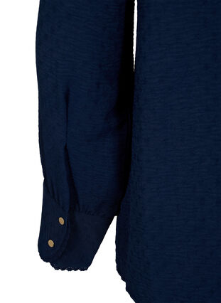 Bluzka z dlugim rekawem i faktura, Navy Blazer, Packshot image number 3