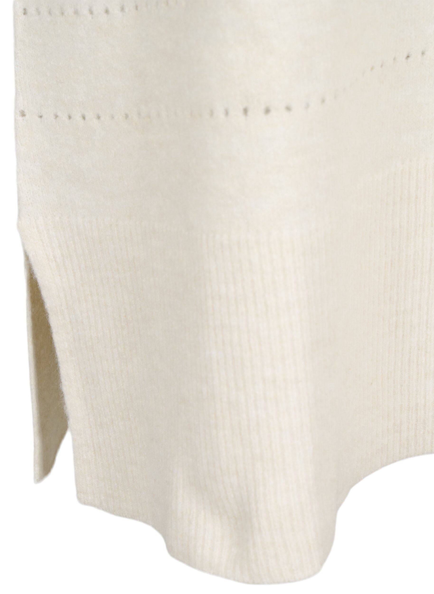 Zizzi Dzianinowa sukienka z rozcieciami i koronkowym wzorem, Birch Mel., Packshot image number 3