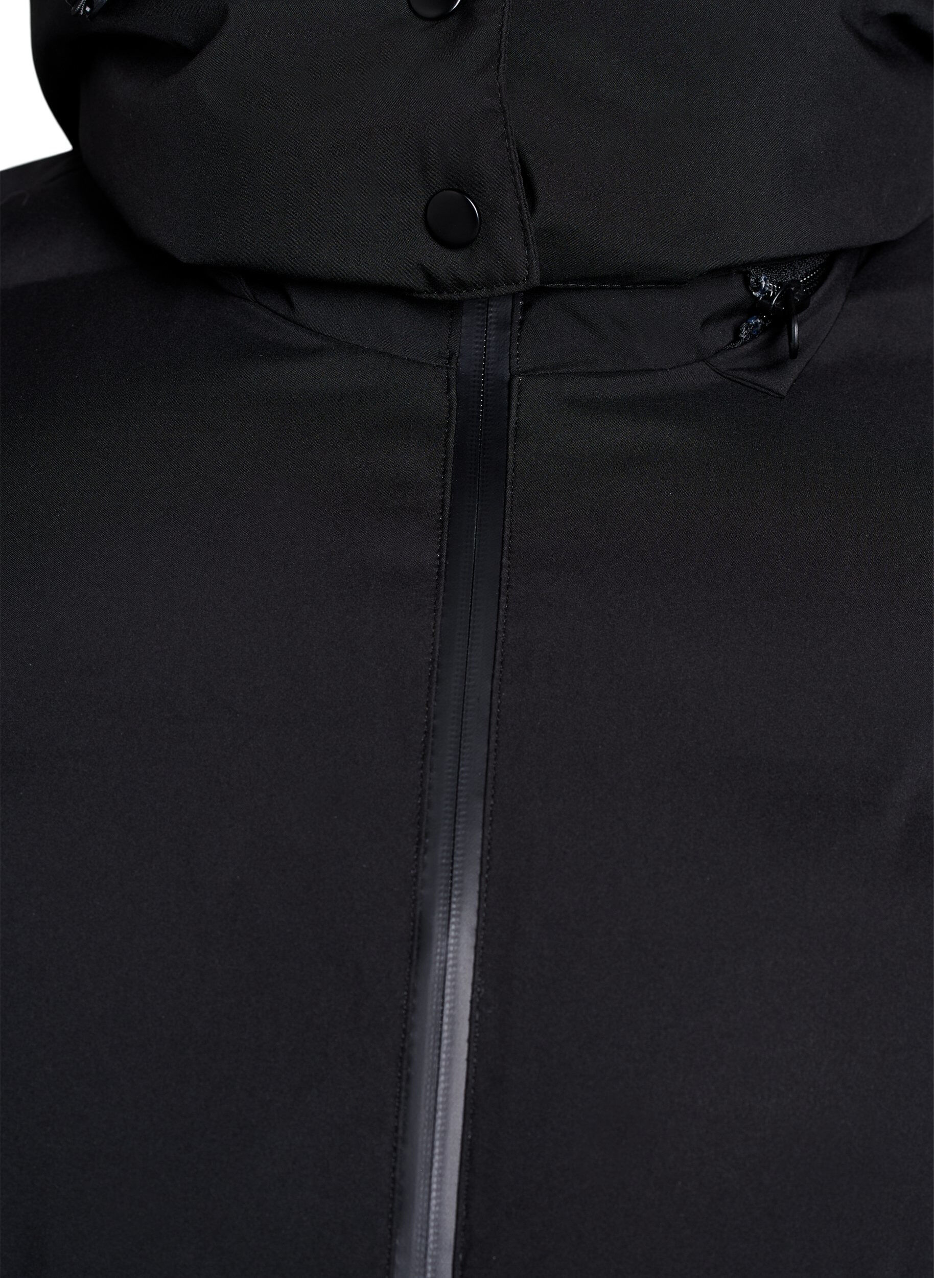 ZizziKr&oacute;tka kurtka puchowa z odpinanym kapturem, Czarne, Packshot image number 2