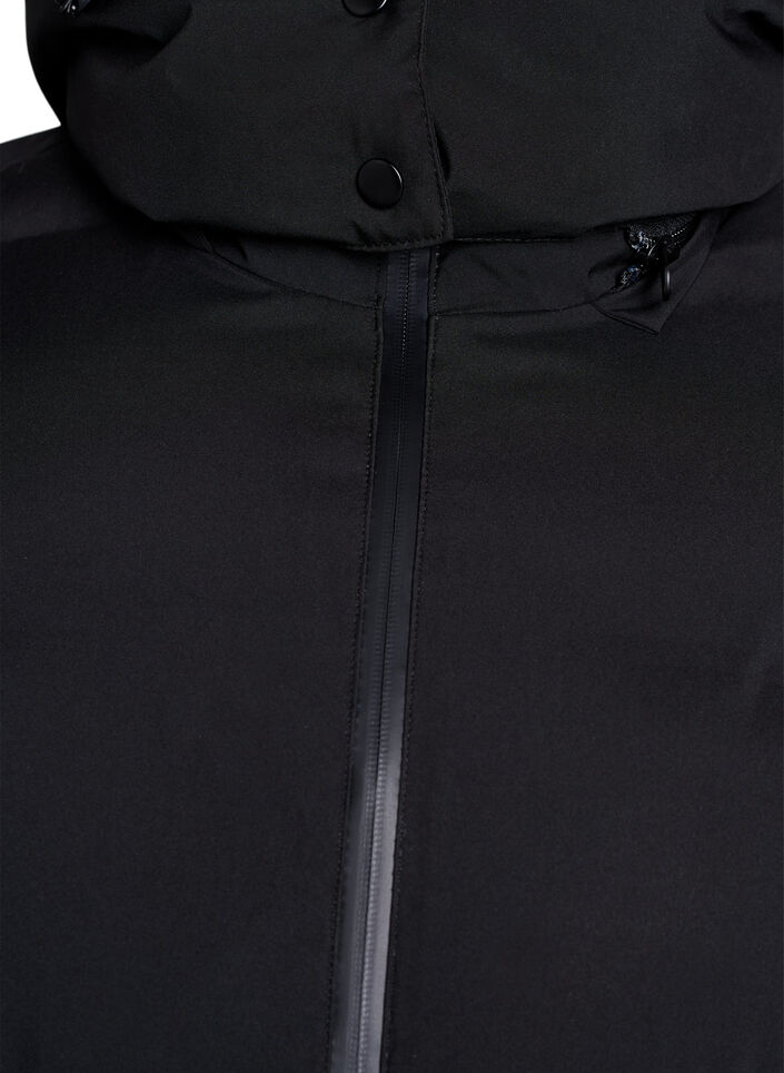 Kr&oacute;tka kurtka puchowa z odpinanym kapturem, Czarne, Packshot image number 2