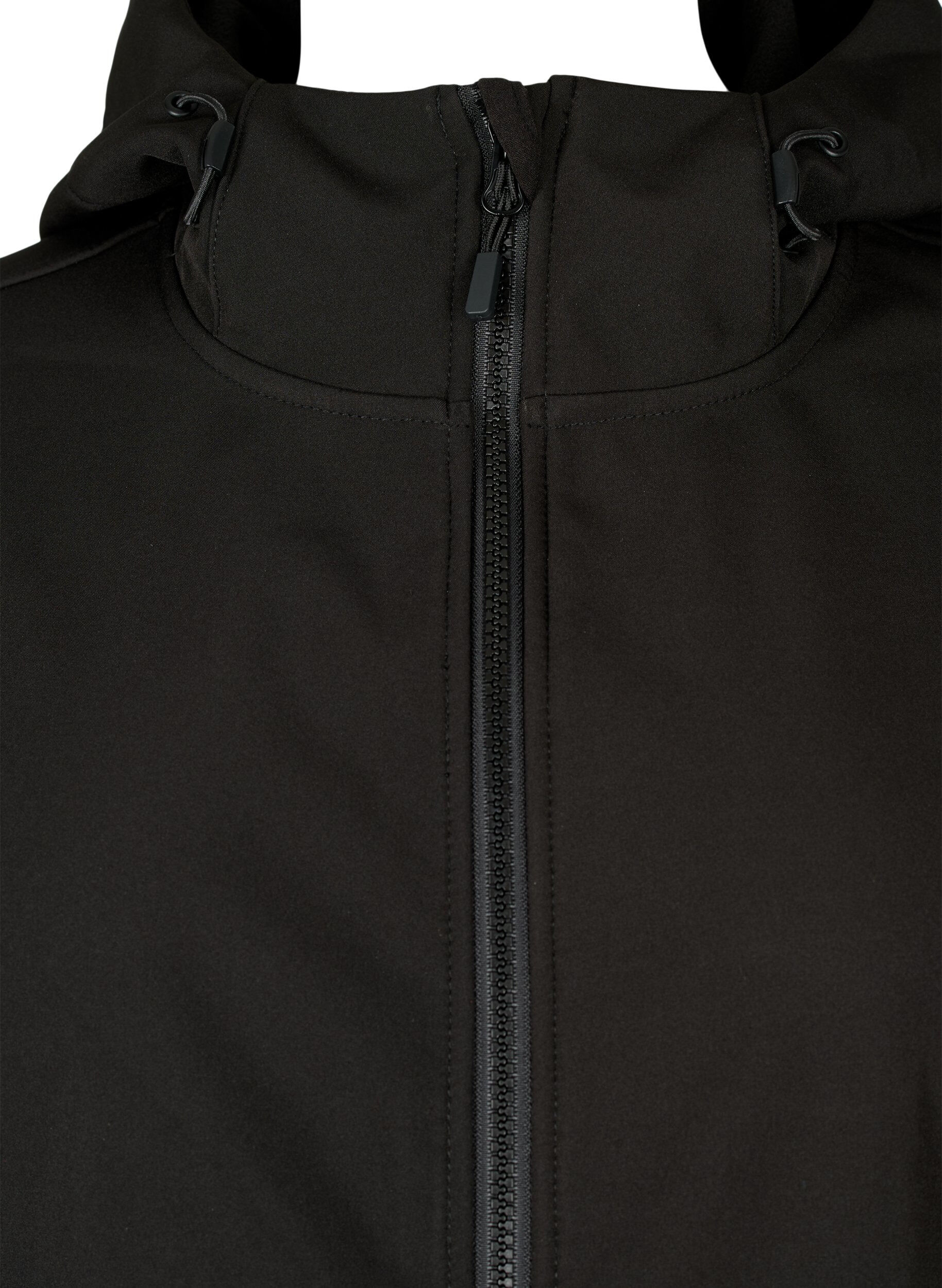 Zizzi Kr&oacute;tka kurtka softshell z kieszeniami, Black, Packshot image number 2
