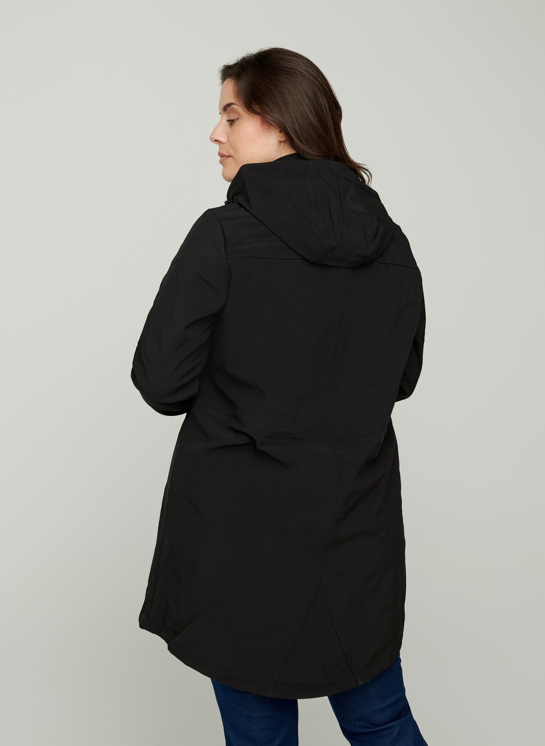 Zizzi Kurtka softshell z kapturem, Black solid, Model image number 2
