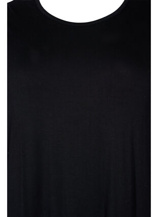 Dzersejowa sukienka z wiskozy z rekawem 3/4, Black, Packshot image number 2