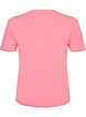 Bawelniany T-shirt z kontrastowym, falistym wykonczeniem brzeg&oacute;w, R&oacute;żowy, Packshot image number 1