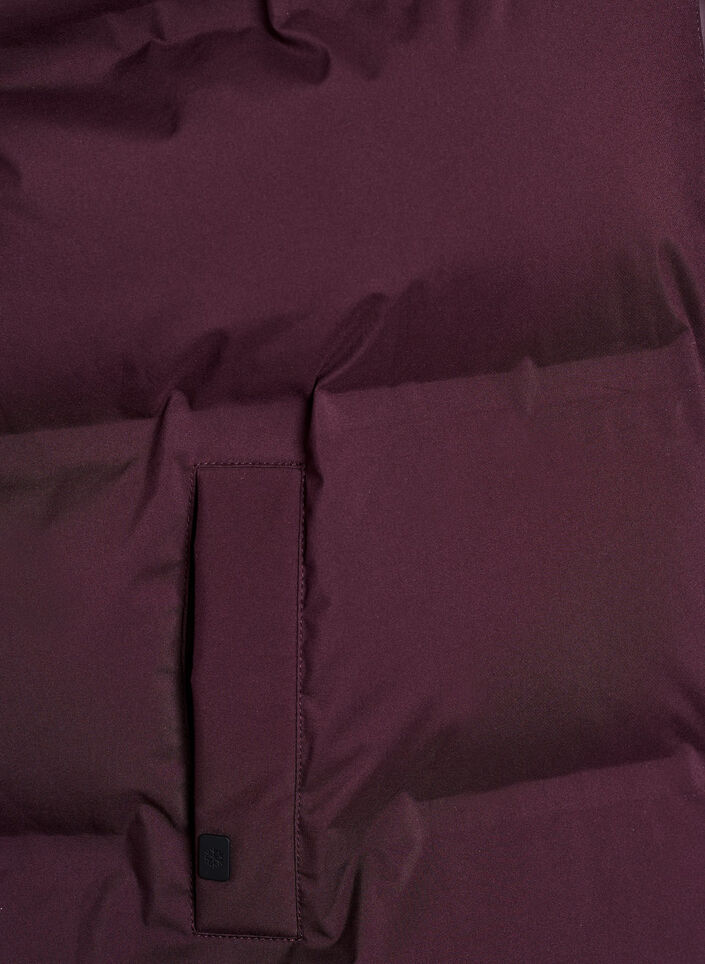 Kr&oacute;tki bufiasty bezrekawnik z wysokim kolnierzem, Ciemnobordowy, Packshot image number 3