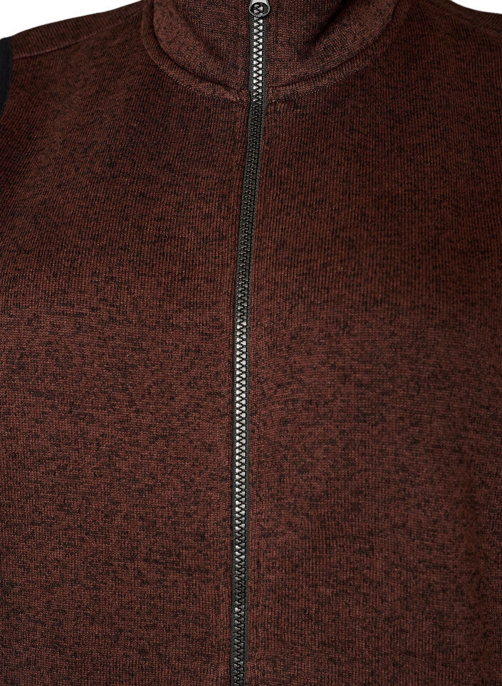 Bezrekawnik z wysokim kolnierzem i zamkiem blyskawicznym, Brązowy, Packshot image number 2