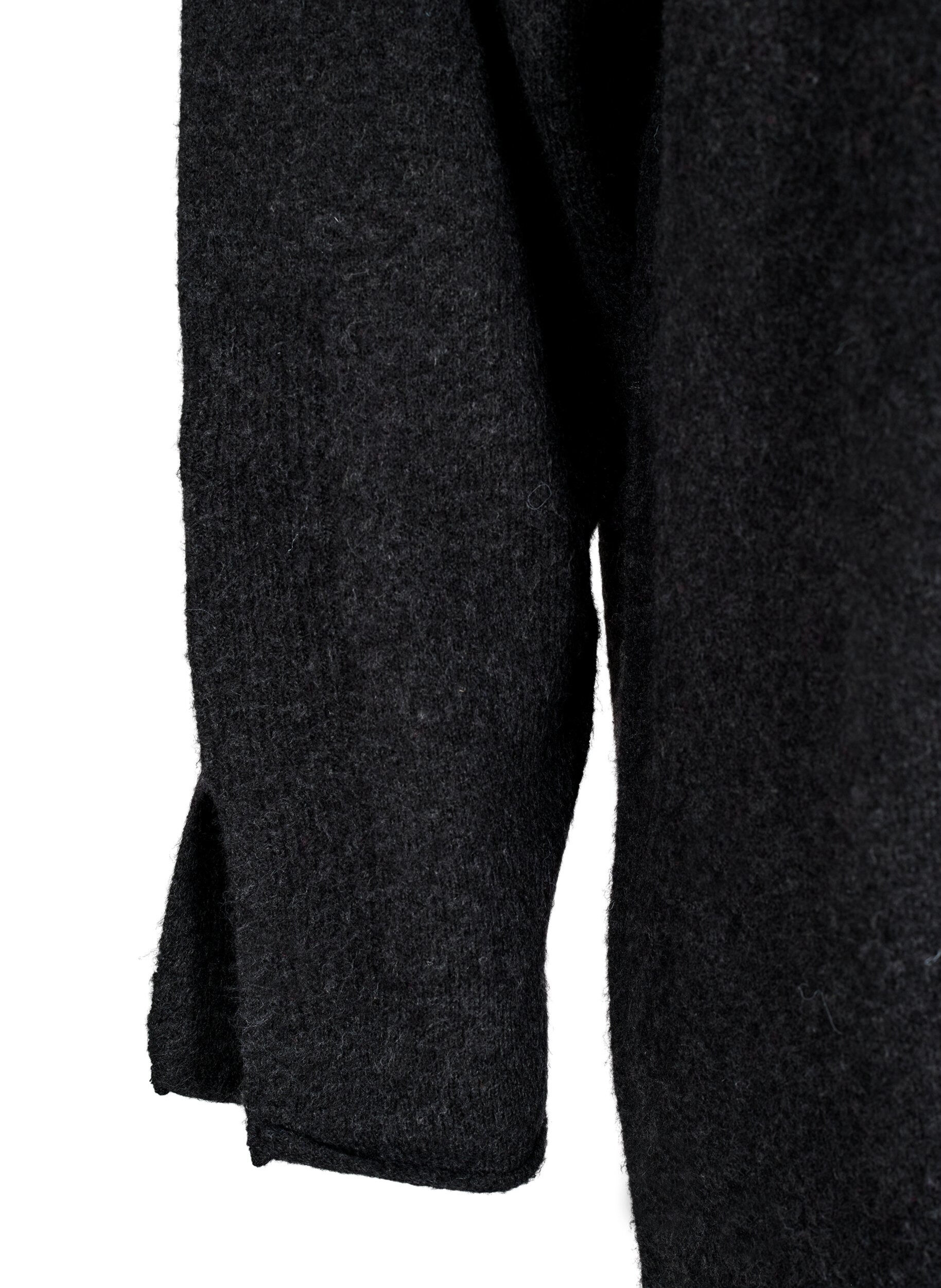 Zizzi Sukienka dzianinowa z rozcieciami, Dark Grey Melange, Packshot image number 3