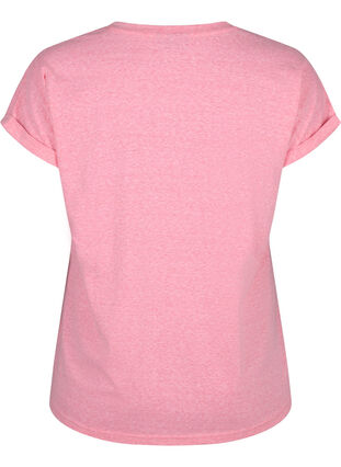 Melanzowa koszulka z krótkim rekawem, Strawberry Pink Mel., Packshot image number 1