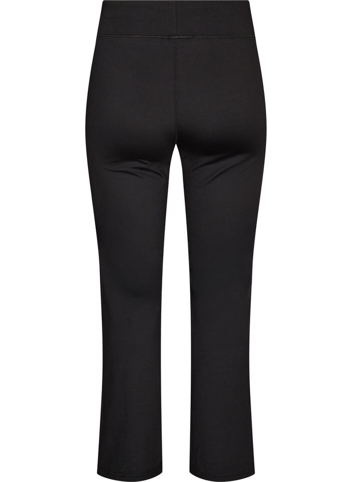 Legginsy treningowe bootcut z wysokim stanem, Czarne, Packshot image number 1