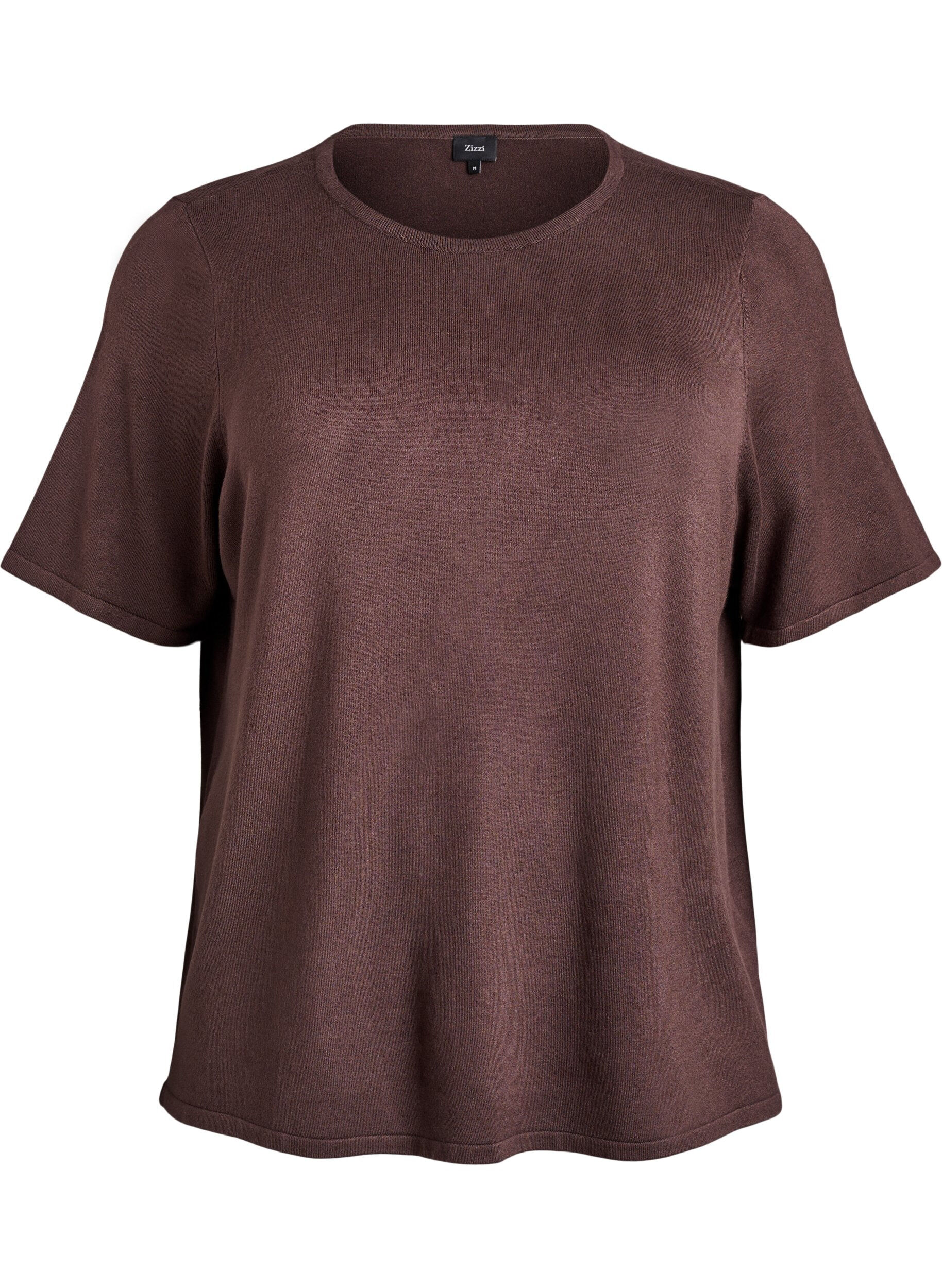 Dzianinowa bluzka z kr&oacute;tkim rekawem z wiskozy