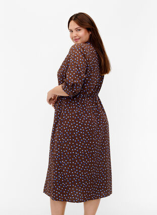 Flash - Koszulowa sukienka w kropki, Chicory Coffee AOP, Model image number 1