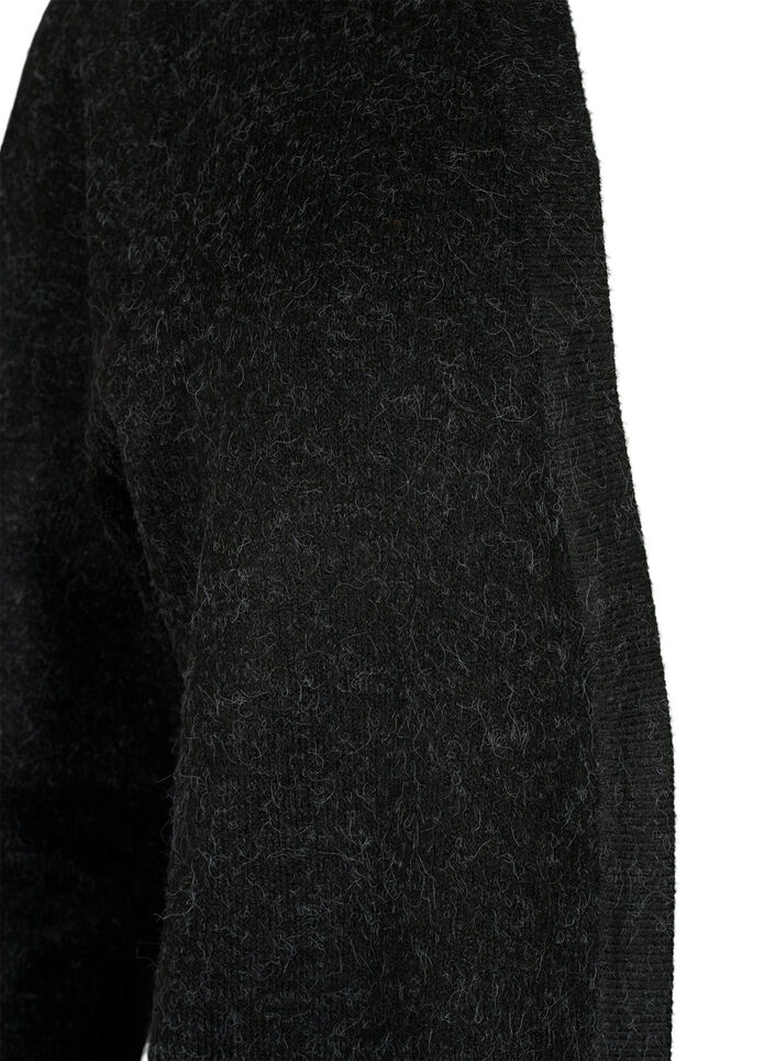 Dzianinowy kardigan w prazki z kieszeniami, Ciemnoszary, Packshot image number 2